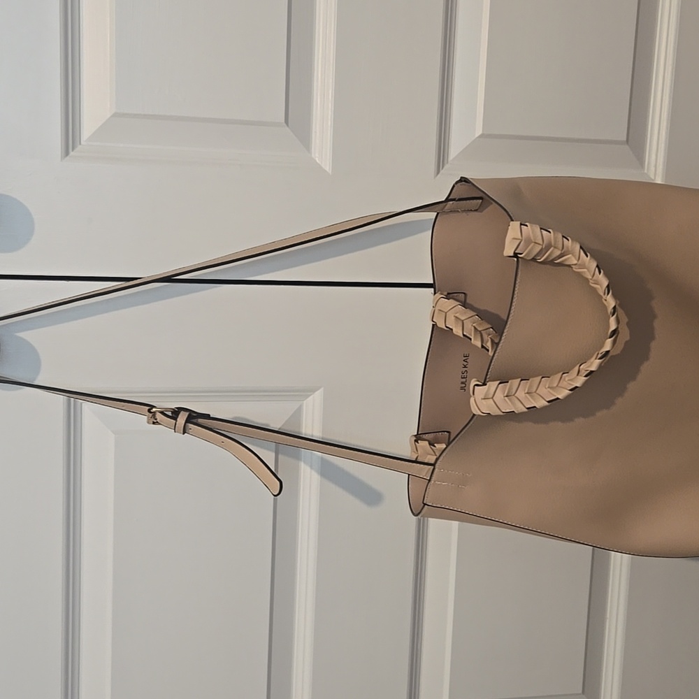Jules Kae Beige Braided Handle Bag - Picture 3 of 16